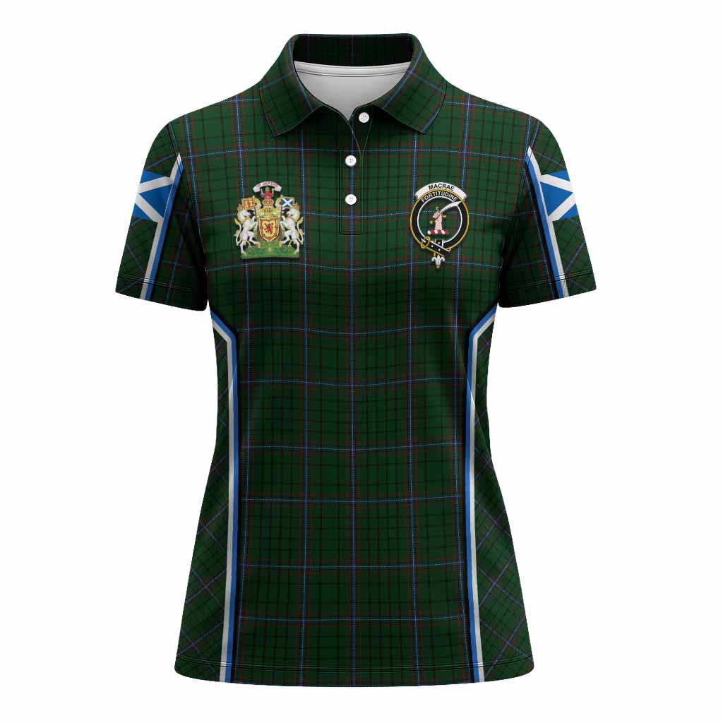 MacRae (McRae) Tartan Crest Women's Polo Shirt Scotland Coat of Arm Flag Style - Tartan Vibes Clothing