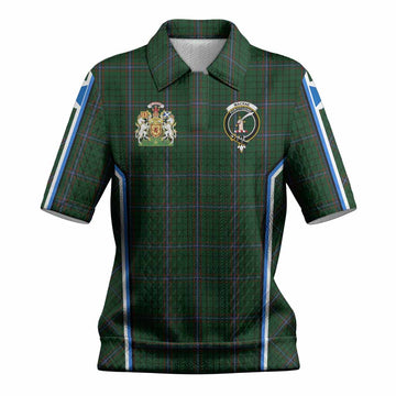 MacRae (McRae) Tartan Crest Women’s Polo Sweater Top Scotland Coat of Arm Flag Style