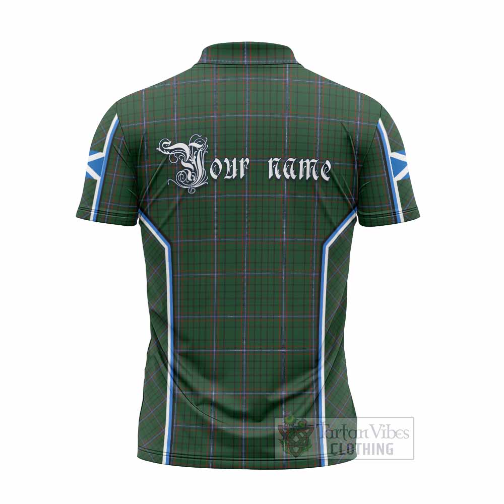 MacRae (McRae) Tartan Crest Zipper Polo Shirt Scotland Coat of Arm Flag Style - Tartan Vibes Clothing
