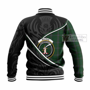 MacRae (McRae) Tartan Family Crest Baseball Jacket Celtic Scottish Thistle Floral - Tartan Vibes Clothing