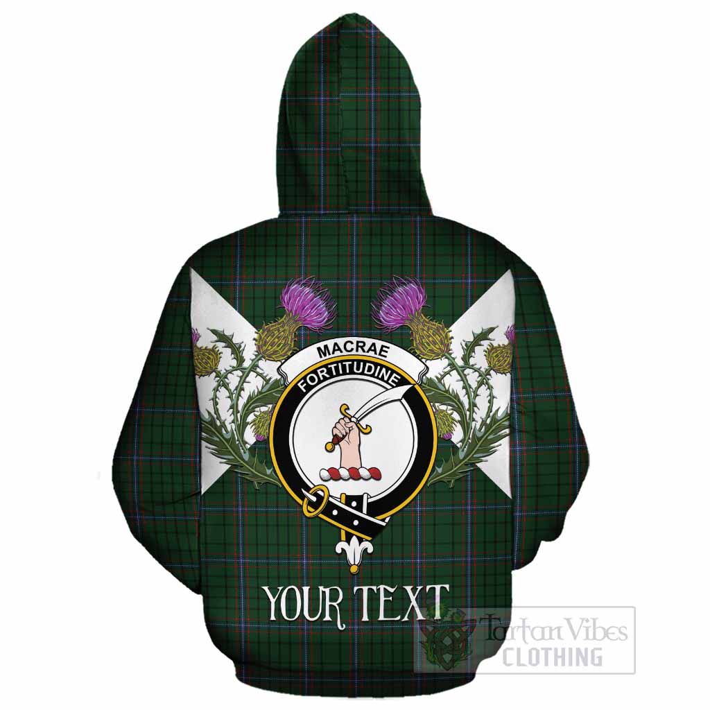 MacRae (McRae) Tartan Family Crest Cotton Hoodie Scottish Burns Night Thistle Floral