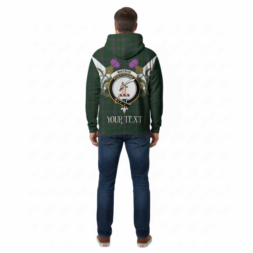 MacRae (McRae) Tartan Family Crest Cotton Hoodie Scottish Burns Night Thistle Floral
