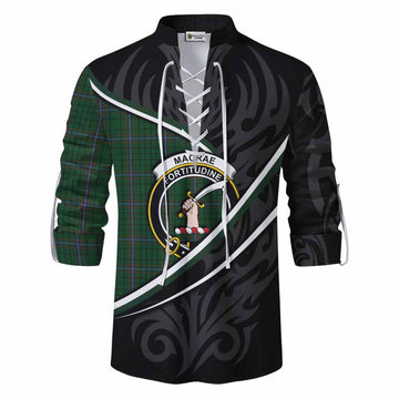 MacRae (McRae) Tartan Family Crest Ghillie Kilt Shirt Celtic Scottish Thistle Floral