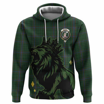 MacRae (McRae) Tartan Family Crest Hoodie Crowned Lion Roaring