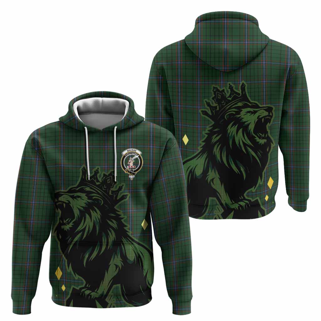 MacRae (McRae) Tartan Family Crest Hoodie Crowned Lion Roaring