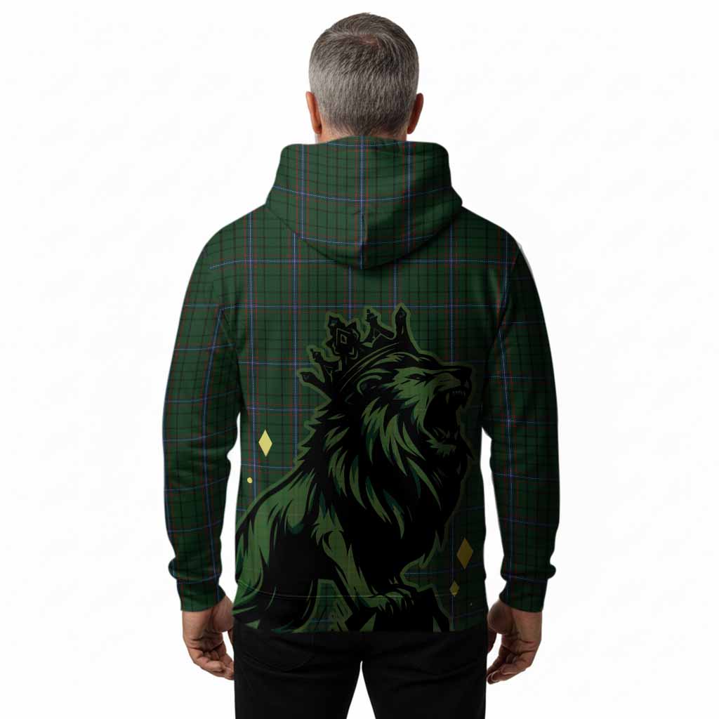 MacRae (McRae) Tartan Family Crest Hoodie Crowned Lion Roaring