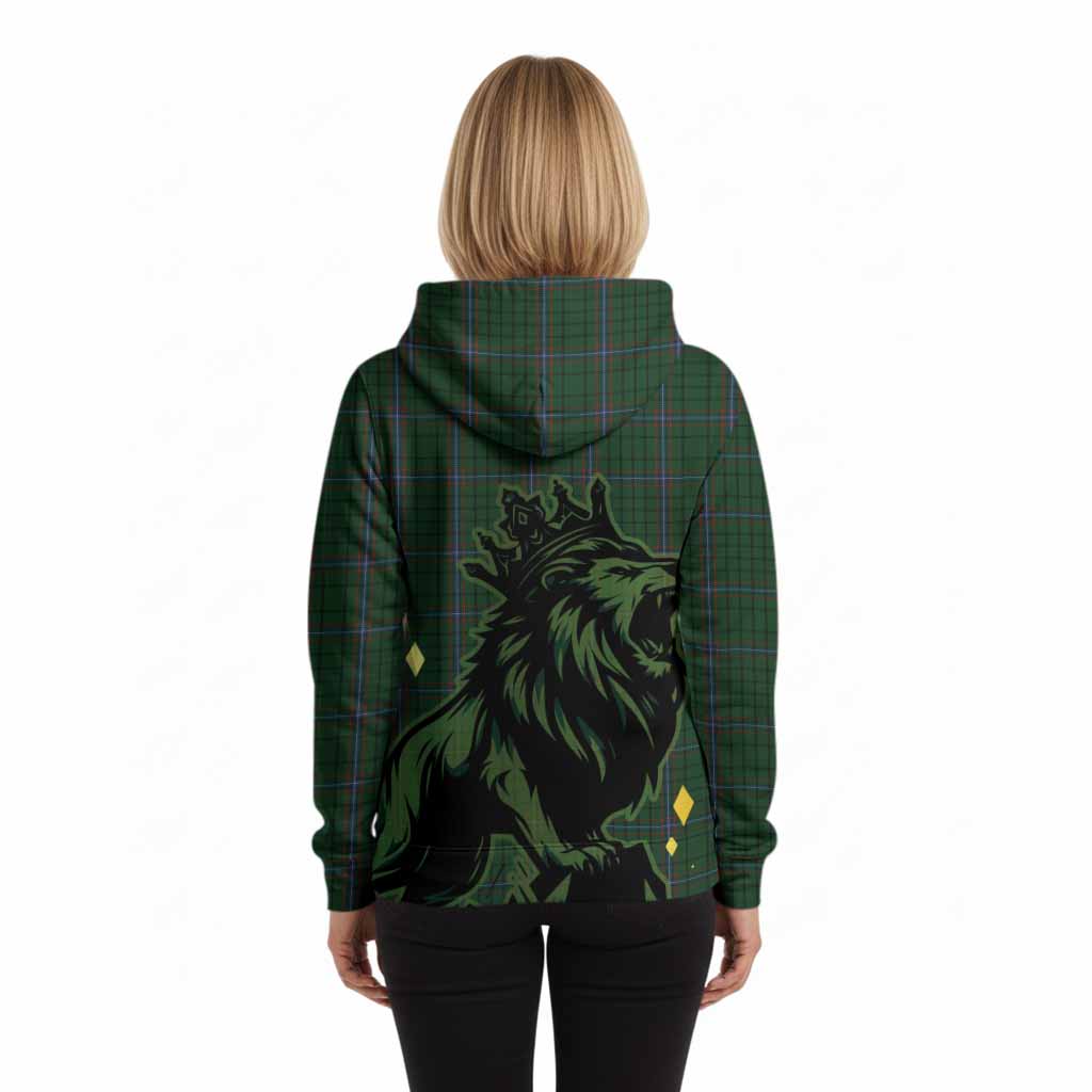 MacRae (McRae) Tartan Family Crest Hoodie Crowned Lion Roaring