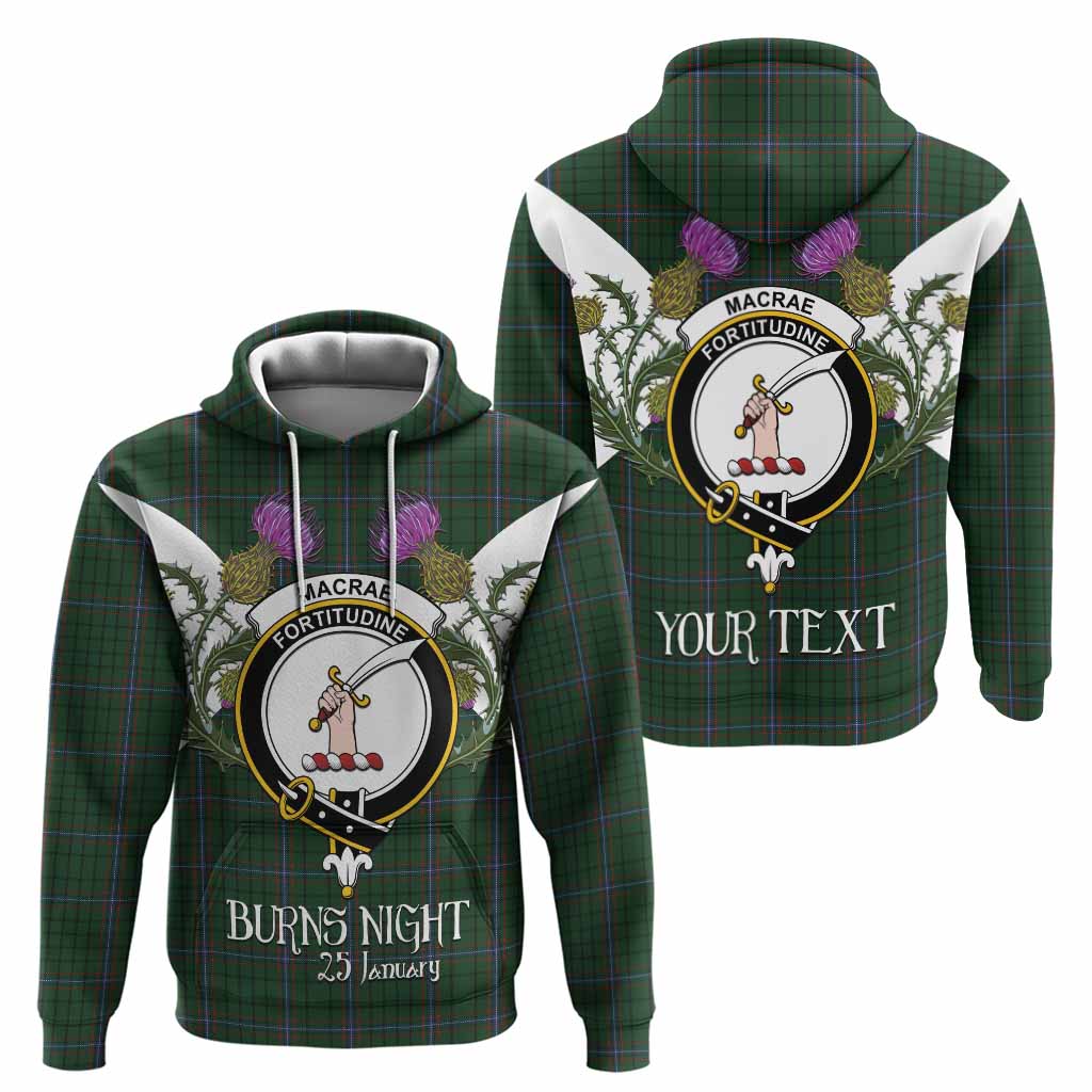 MacRae (McRae) Tartan Family Crest Hoodie Scottish Burns Night Thistle Floral