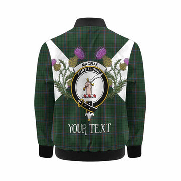MacRae (McRae) Tartan Family Crest Kid Bomber Jacket Scottish Burns Night Thistle Floral