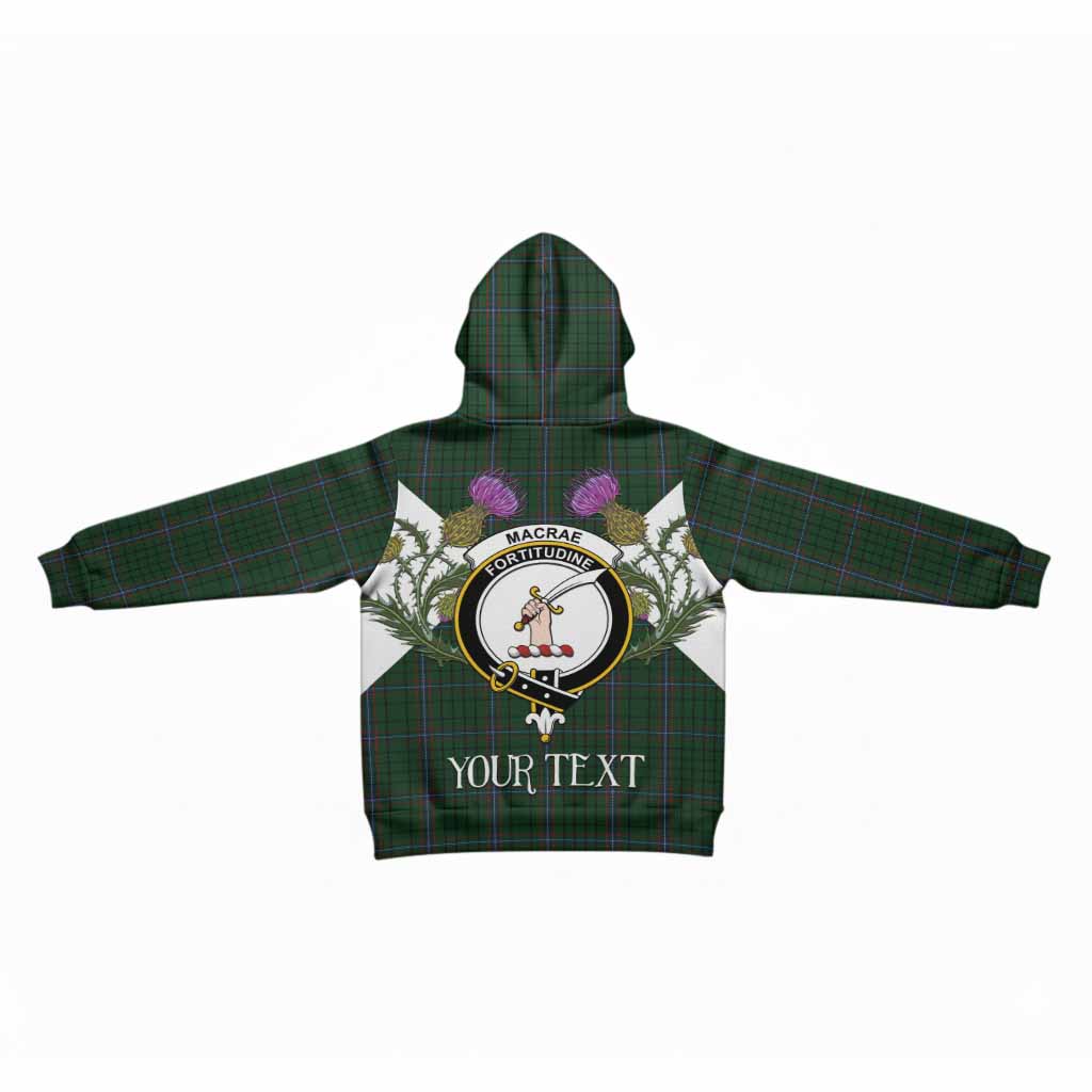 MacRae (McRae) Tartan Family Crest Kid Hoodie Scottish Burns Night Thistle Floral