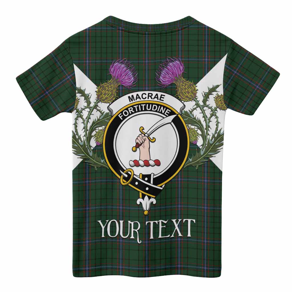 MacRae (McRae) Tartan Family Crest Kid T-shirt Scottish Burns Night Thistle Floral