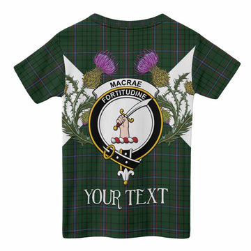 MacRae (McRae) Tartan Family Crest Kid T-shirt Scottish Burns Night Thistle Floral