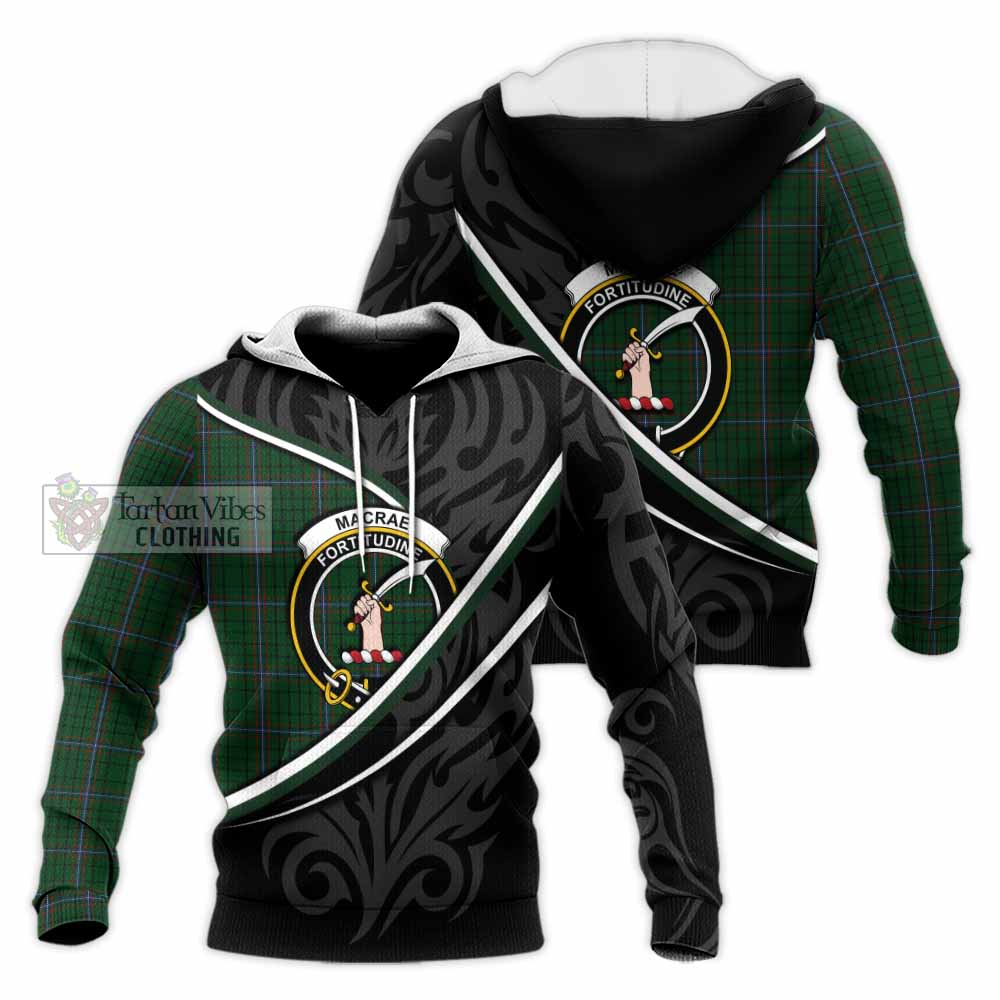 MacRae (McRae) Tartan Family Crest Knitted Hoodie Celtic Scottish Thistle Floral - Tartan Vibes Clothing