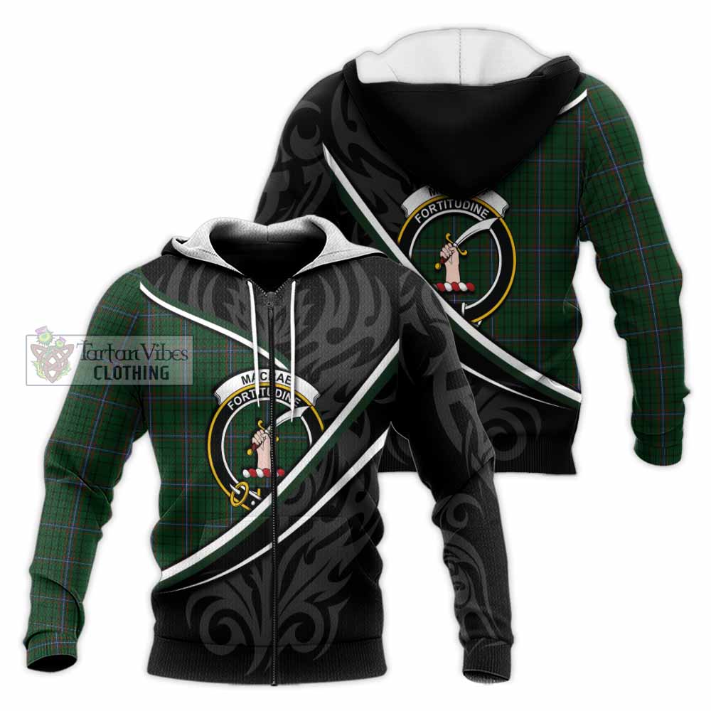 MacRae (McRae) Tartan Family Crest Knitted Hoodie Celtic Scottish Thistle Floral - Tartan Vibes Clothing
