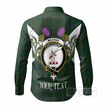 MacRae (McRae) Tartan Family Crest Long Sleeve Button Shirts Scottish Burns Night Thistle Floral