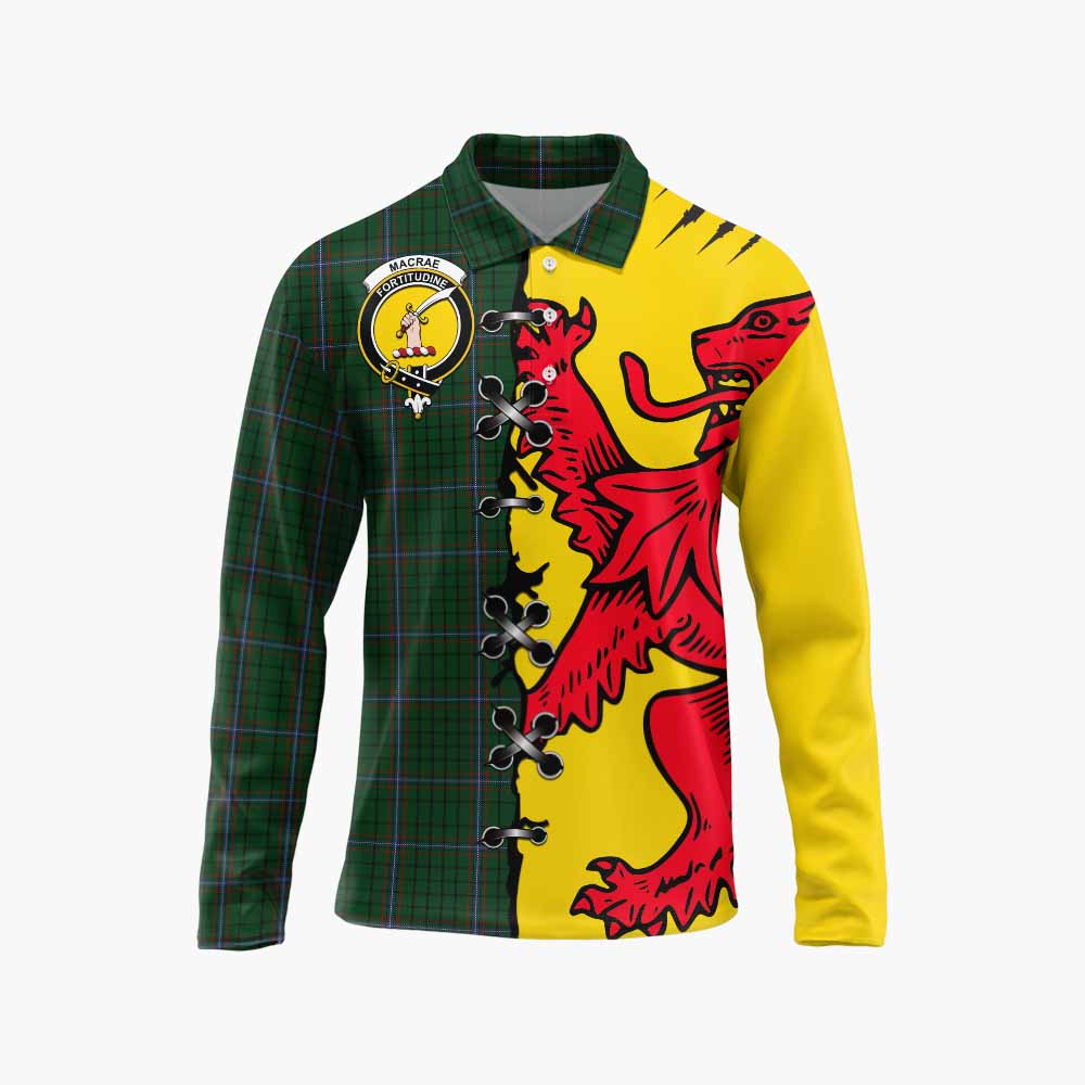 MacRae (McRae) Tartan Family Crest Long Sleeve Polo Shirt Lion Rampant Honor - Tartan Vibes Clothing