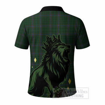 MacRae (McRae) Tartan Family Crest Polo Shirt Crowned Lion Roaring