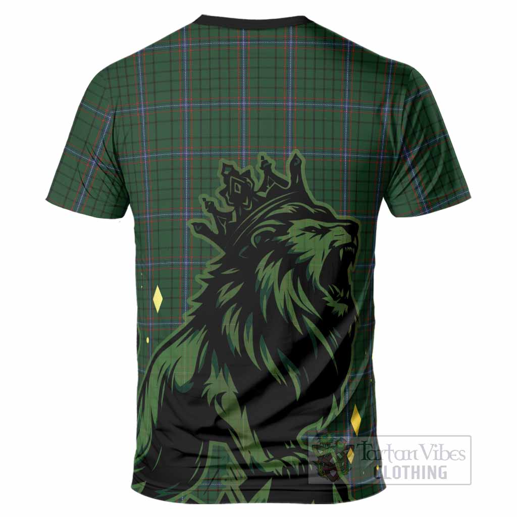 MacRae (McRae) Tartan Family Crest T-Shirt Crowned Lion Roaring