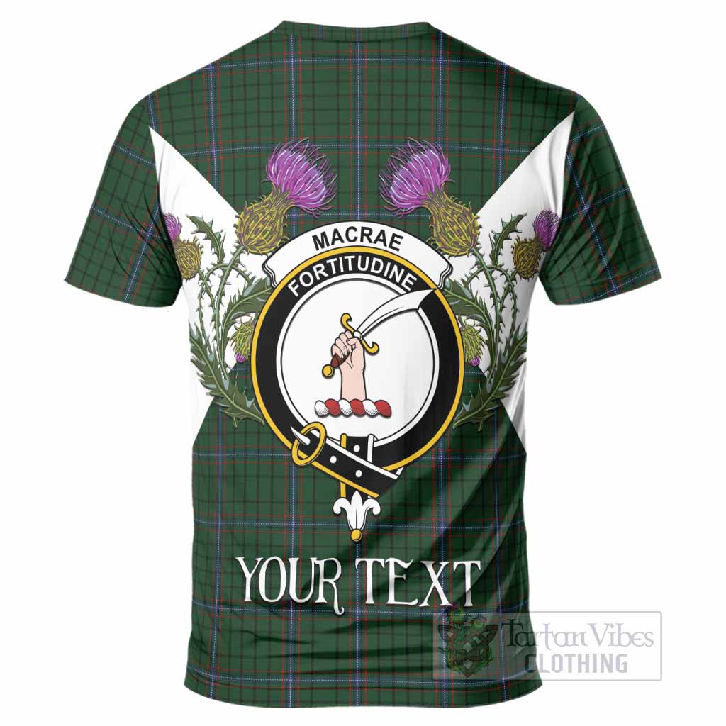MacRae (McRae) Tartan Family Crest T-Shirt Scottish Burns Night Thistle Floral