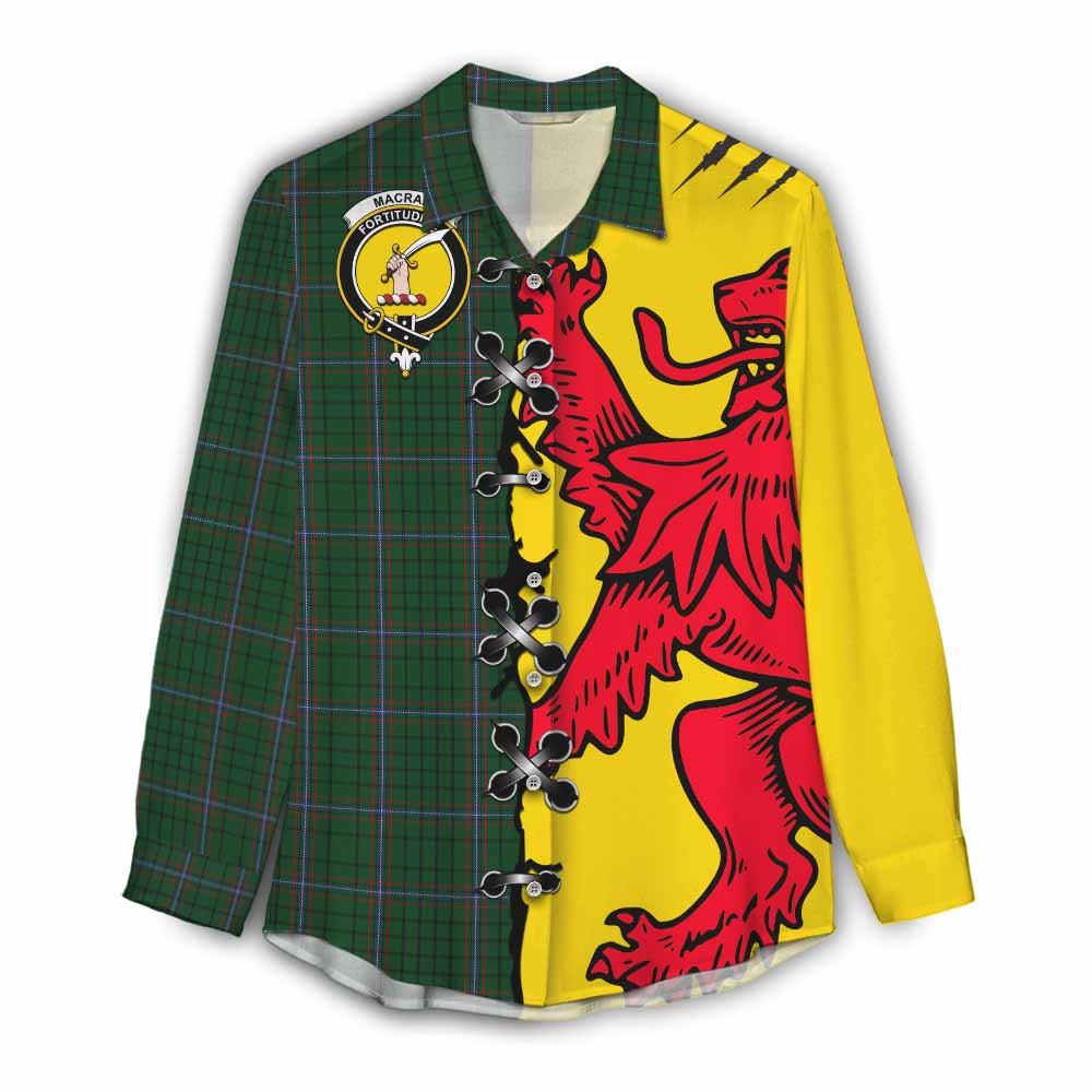 MacRae (McRae) Tartan Family Crest Women Casual Shirt Lion Rampant Honor - Tartan Vibes Clothing