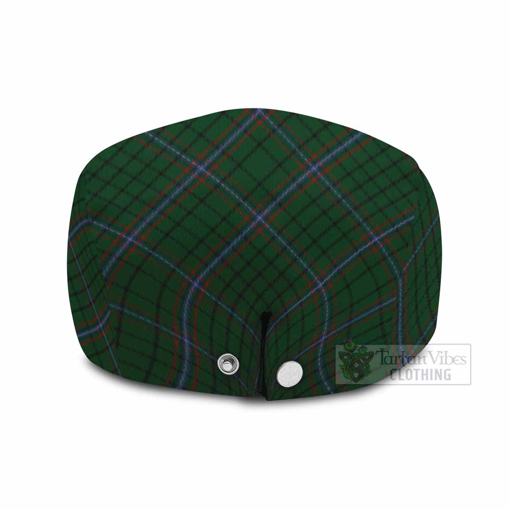 MacRae (McRae) Tartan Flat Cap, Jeff Cap Cross Style with Family Crest - Tartan Vibes Clothing
