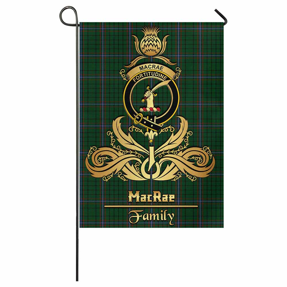 MacRae (McRae) Tartan Garden Flag with Highland Thistle Cherish Family Crest Style - Tartan Vibes Clothing