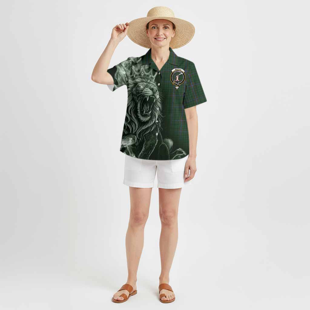 MacRae (McRae) Tartan Hawaiian Shirt Roaring Lion Heritage