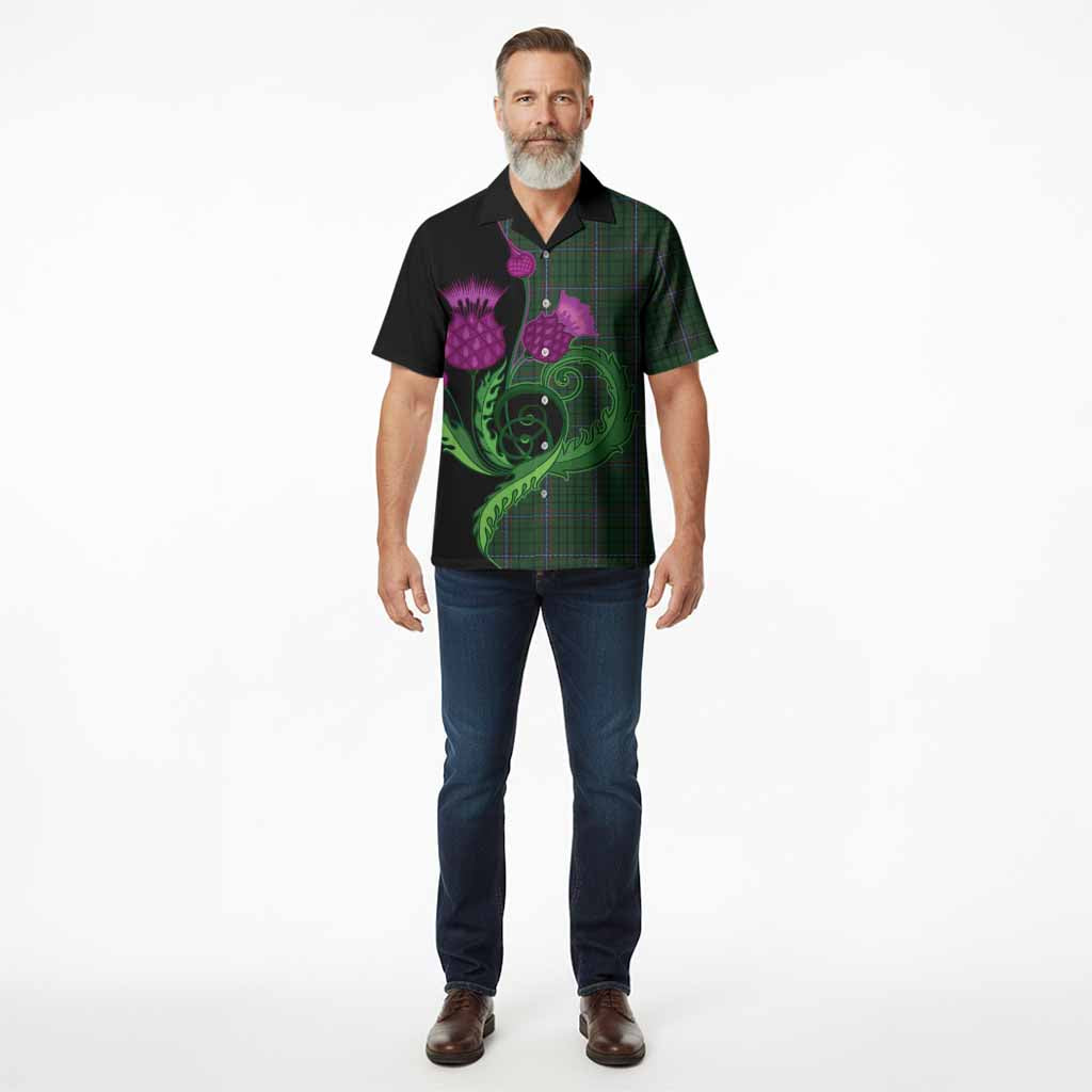 MacRae (McRae) Tartan Hawaiian Shirt Traditional Scottish Thistle