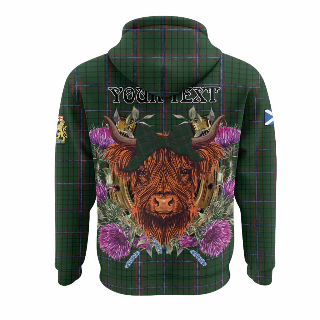 MacRae (McRae) Tartan Hoodie Scottish Thistle Heilan Coo