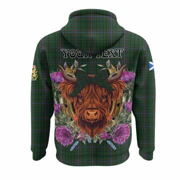 MacRae (McRae) Tartan Hoodie Scottish Thistle Heilan Coo