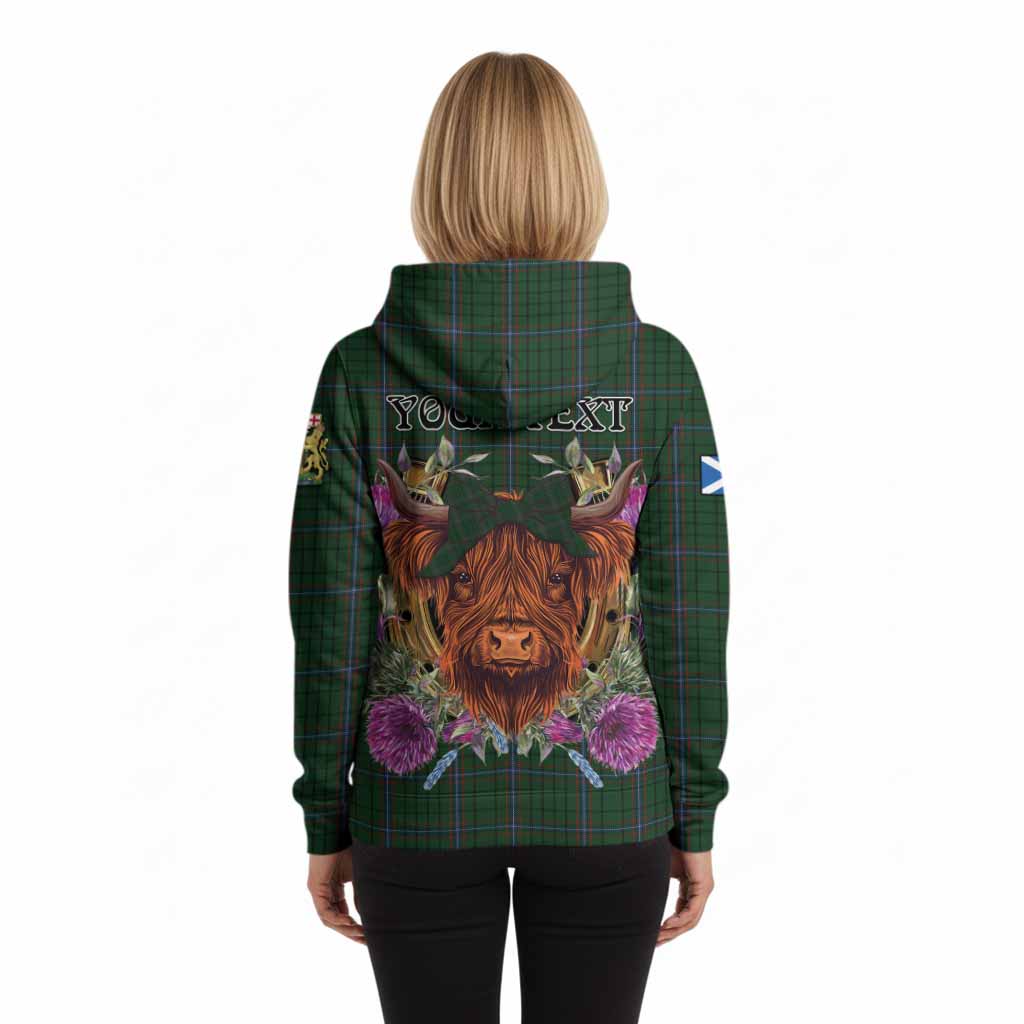 MacRae (McRae) Tartan Hoodie Scottish Thistle Heilan Coo