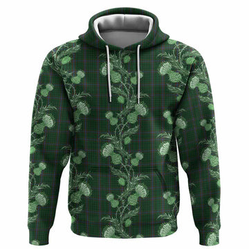 MacRae (McRae) Tartan Hoodie Seamless Scottish Thistle Flowers