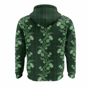 MacRae (McRae) Tartan Hoodie Seamless Scottish Thistle Flowers