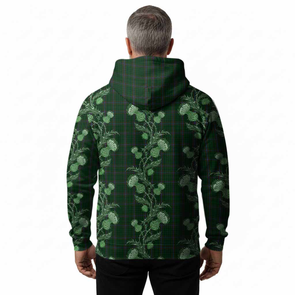MacRae (McRae) Tartan Hoodie Seamless Scottish Thistle Flowers