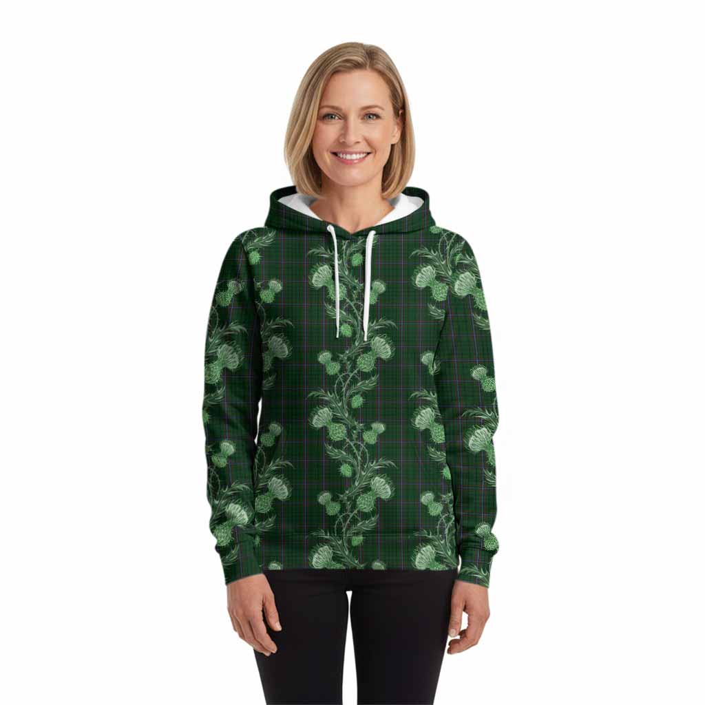 MacRae (McRae) Tartan Hoodie Seamless Scottish Thistle Flowers