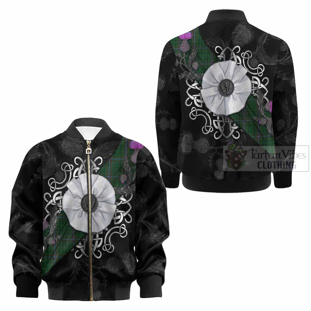 MacRae (McRae) Tartan Kid Bomber Jacket Jacobite White Rose - Tartan Vibes Clothing