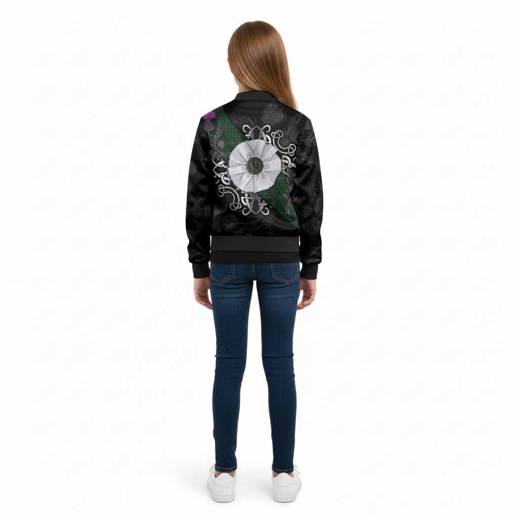 MacRae (McRae) Tartan Kid Bomber Jacket Jacobite White Rose - Tartan Vibes Clothing