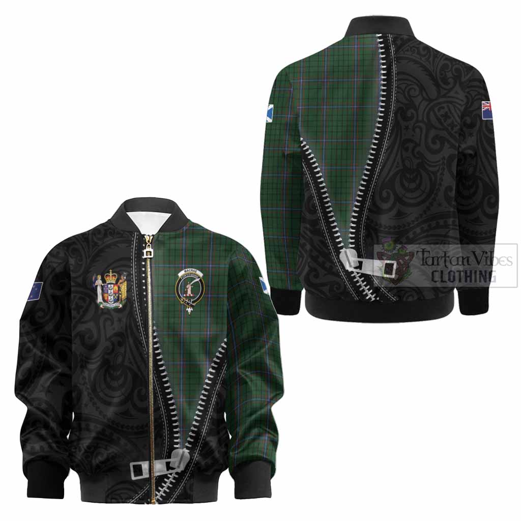 MacRae (McRae) Tartan Kid Bomber Jacket New Zealand Pattern Unique Zipper Stylized