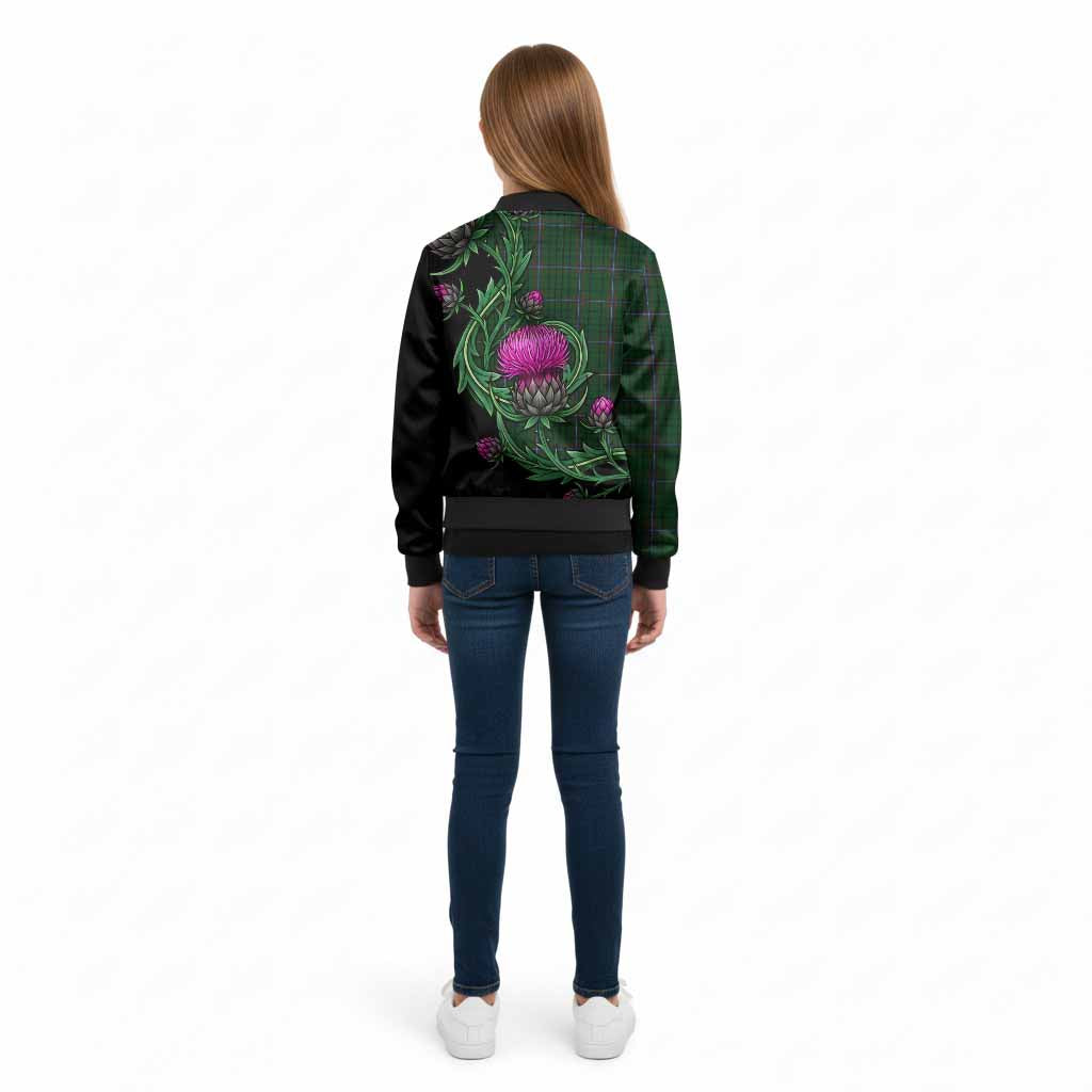 MacRae (McRae) Tartan Kid Bomber Jacket Resilient Scottish Thistle - Tartan Vibes Clothing