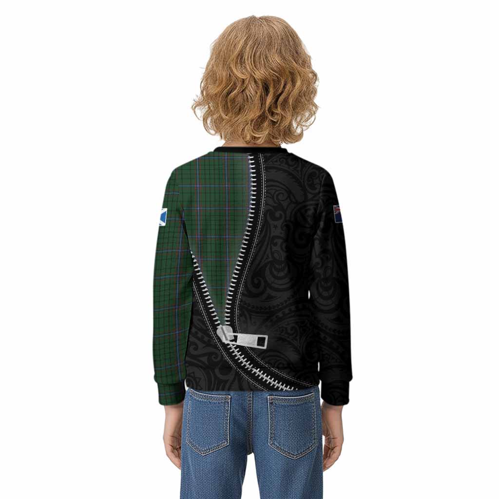 MacRae (McRae) Tartan Kid Knitted Sweatshirt New Zealand Pattern Unique Zipper Stylized