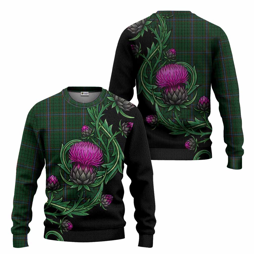 MacRae (McRae) Tartan Knitted Sweater Resilient Scottish Thistle - Tartan Vibes Clothing