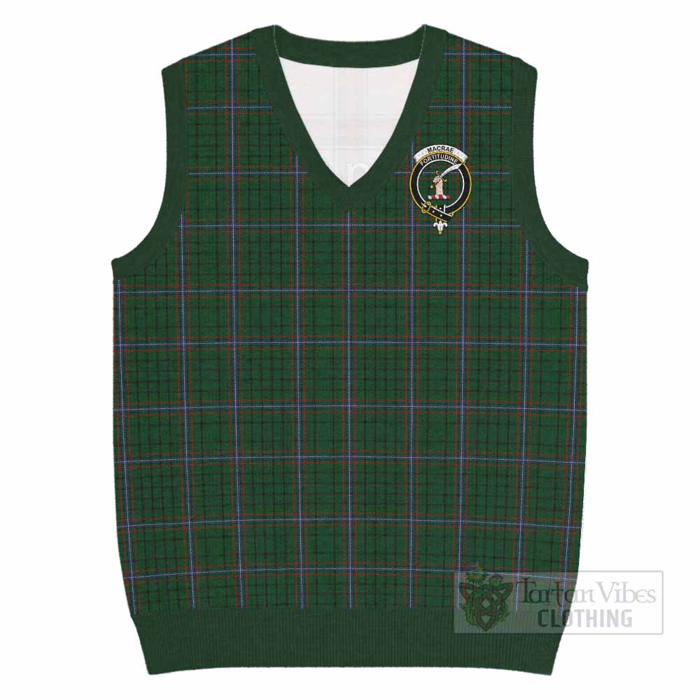 MacRae (McRae) Tartan Knitted V-Neck Vest with Family Crest - Tartan Vibes Clothing