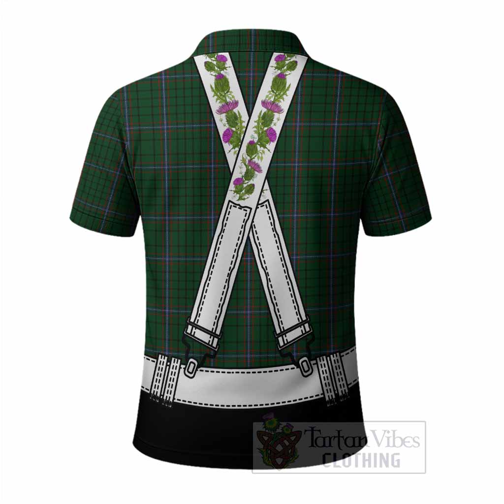 MacRae (McRae) Tartan Lederhosen Costume Polo Shirt Scotland Thistle Floral