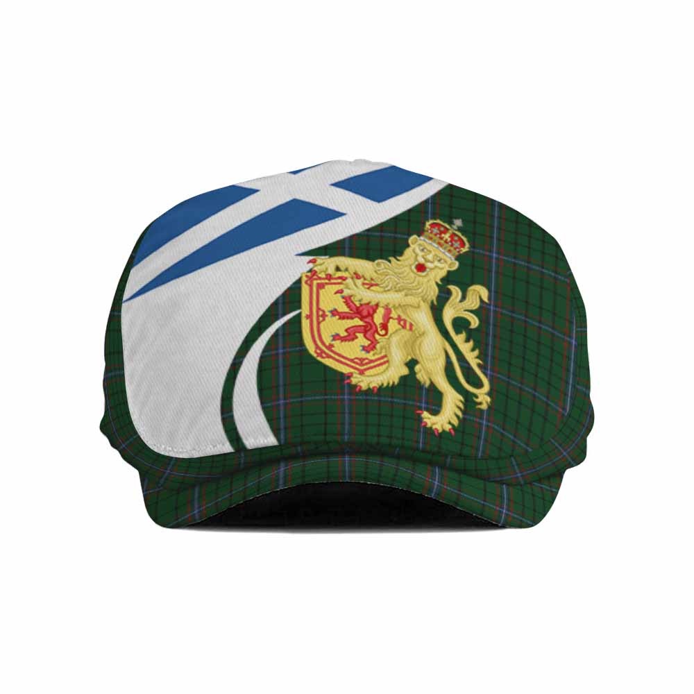 MacRae (McRae) Tartan Lion Rampant Flat Cap, Jeff Cap Classic Scottish Style