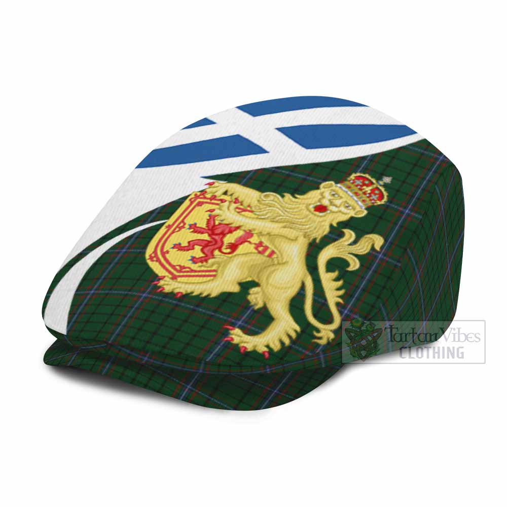 MacRae (McRae) Tartan Lion Rampant Flat Cap, Jeff Cap Classic Scottish Style