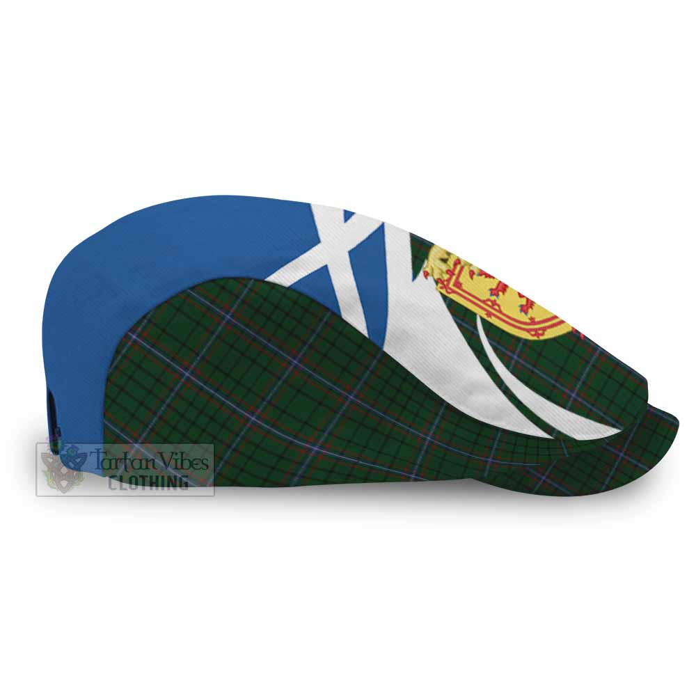 MacRae (McRae) Tartan Lion Rampant Flat Cap, Jeff Cap Classic Scottish Style