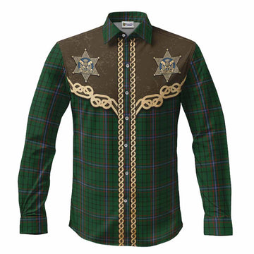 MacRae (McRae) Tartan Long Sleeve Button Shirts Bigfoot Riding The Kelpie Monster