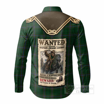 MacRae (McRae) Tartan Long Sleeve Button Shirts Bigfoot Riding The Kelpie Monster