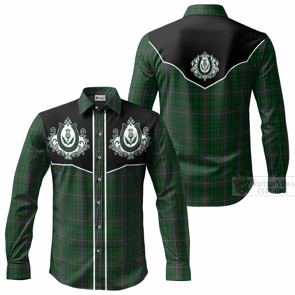 MacRae (McRae) Tartan Long Sleeve Button Shirts Horseshoe Ornament Men's Shirt - Tartan Vibes Clothing