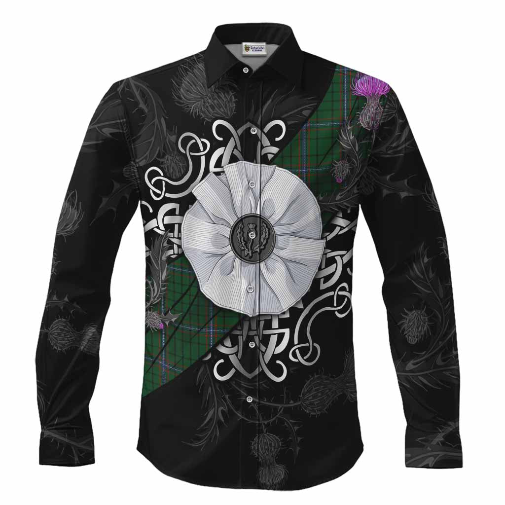 MacRae (McRae) Tartan Long Sleeve Button Shirts Jacobite White Rose Men's Shirt S - Tartan Vibes Clothing